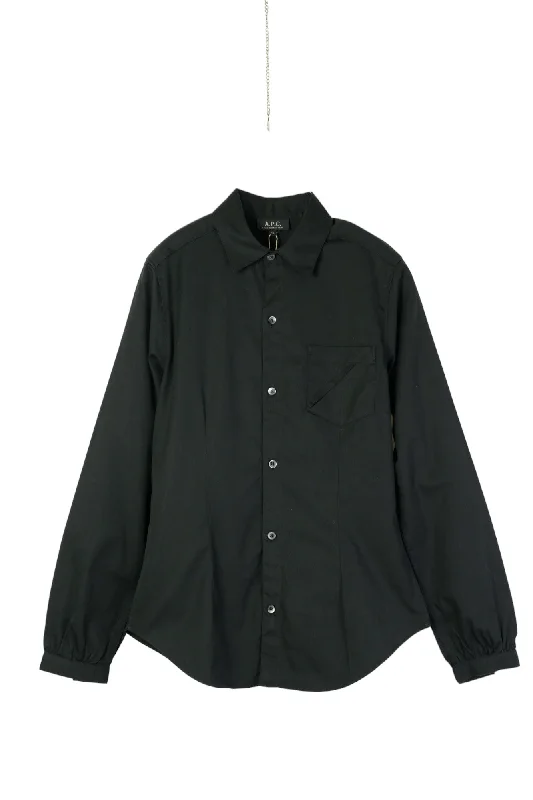 A.P.C. Long Sleeve Shirt Fashionable Pleated Short Shirt