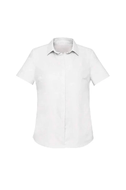 Biz Corporate Womens Charlie S/S Shirt RS968LS Chic Button-Up Short Shirt