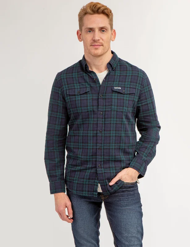 CHEST POCKET YARN DYE PLAID SHIRT Elegant Longline Short Shirt