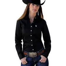 Cinch Ladies Long Sleeved Solid Black Shirt - MSW9164027 Comfortable Short Sleeve Blouse Cinch Ladies Long Sleeved Solid Black Shirt - MSW9164027 Comfortable Short Sleeve Blouse