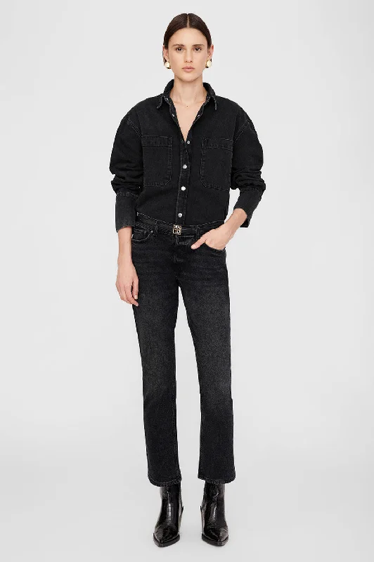 Dante Shirt - Iron Black Denim Fashionable Short Sleeve Shirt