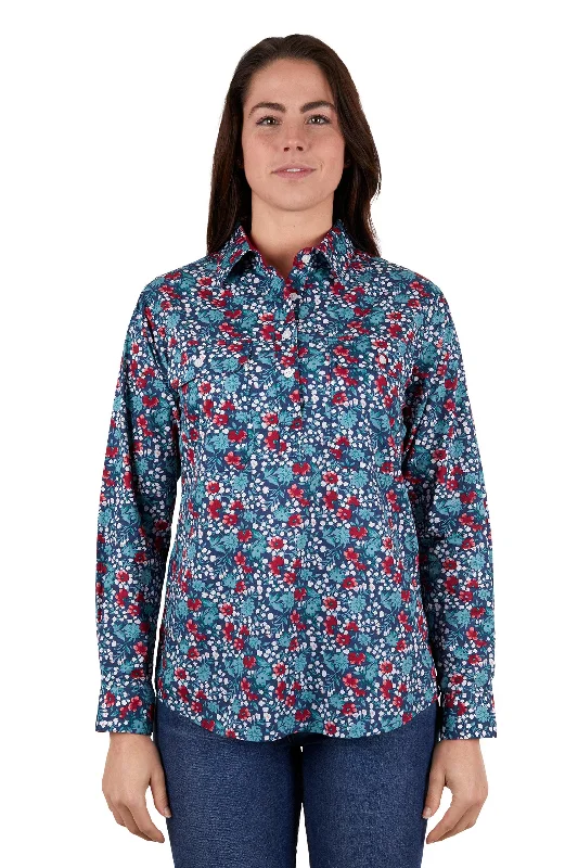 Hard Slog Ladies Loris Half Placket L/S Shirt - Navy - H4W2101175 Casual Plain Short Shirt Hard Slog Ladies Loris Half Placket L/S Shirt - Navy - H4W2101175 Casual Plain Short Shirt