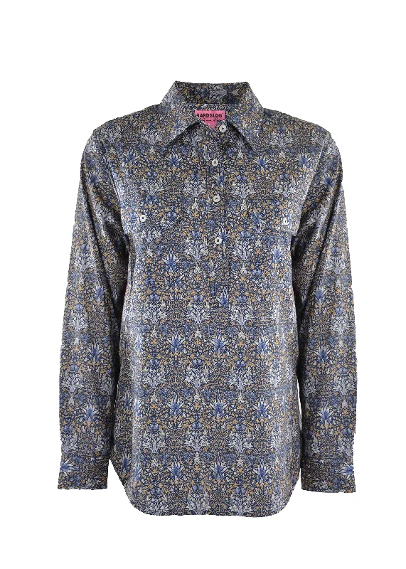 Hard Slog Ladies Print Half Placket L/S Shirt - Navy - H1S2101034 Chic V-Neck Short Blouse Hard Slog Ladies Print Half Placket L/S Shirt - Navy - H1S2101034 Chic V-Neck Short Blouse