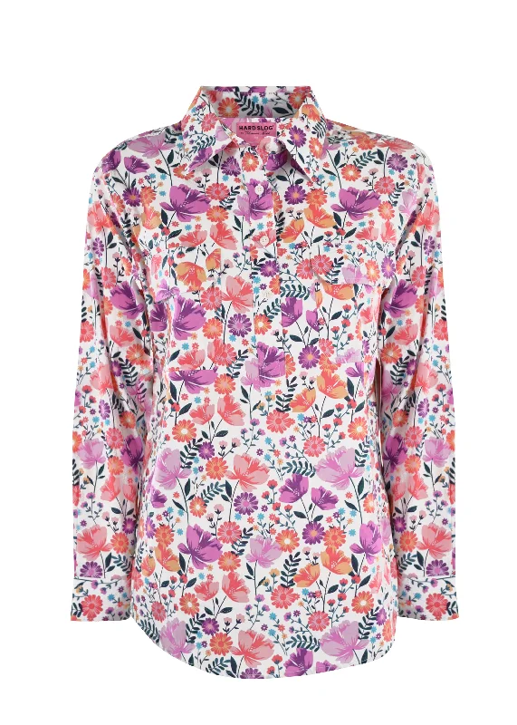 Hard Slog Ladies Printed Half Placket L/S Shirt - H1S2101035 Casual Button-Down Short Shirt Hard Slog Ladies Printed Half Placket L/S Shirt - H1S2101035 Casual Button-Down Short Shirt
