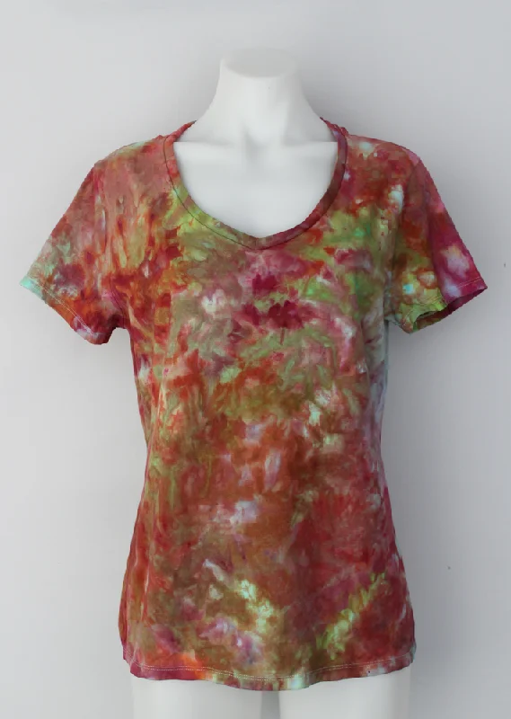 Ladies V neck t shirt size MEDIUM - Forever Mine crinkle Comfortable Short Sleeve Blouse Ladies V neck t shirt size MEDIUM - Forever Mine crinkle Comfortable Short Sleeve Blouse