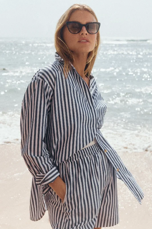 Daydream Shirt (Navy Stripe) Classic Short Sleeve Tunic