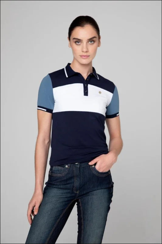 Pelosa Polo Shirt - Navy/White Cozy Printed Short Shirt