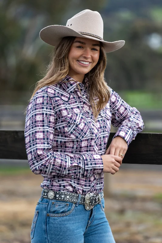 Pure Western Ladies Victoria Check Western L/S Shirt - P3W2127711 - ON SALE Stylish Short Sleeve Top Pure Western Ladies Victoria Check Western L/S Shirt - P3W2127711 - ON SALE Stylish Short Sleeve Top