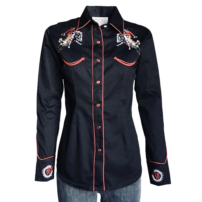 Rockmount Ranch Wear Womens Bronc Embroidered Western Shirt Stylish Printed Short Shirt Rockmount Ranch Wear Womens Bronc Embroidered Western Shirt Stylish Printed Short Shirt