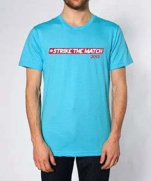 #StrikeTheMatch Unisex Tshirt in Aqua Blue Stylish Short Sleeve Top