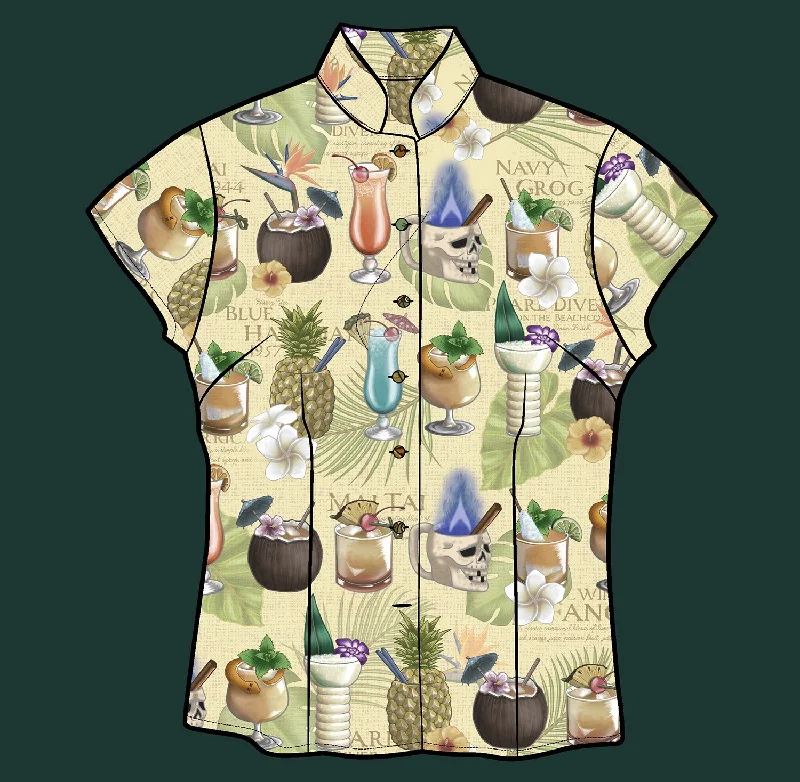 TikiLand Trading Co. 'Classics of Tiki' - Classic Aloha Button Up-Shirt - Womens - Ready to Ship! (US shipping included) Classic Short Sleeve Tunic