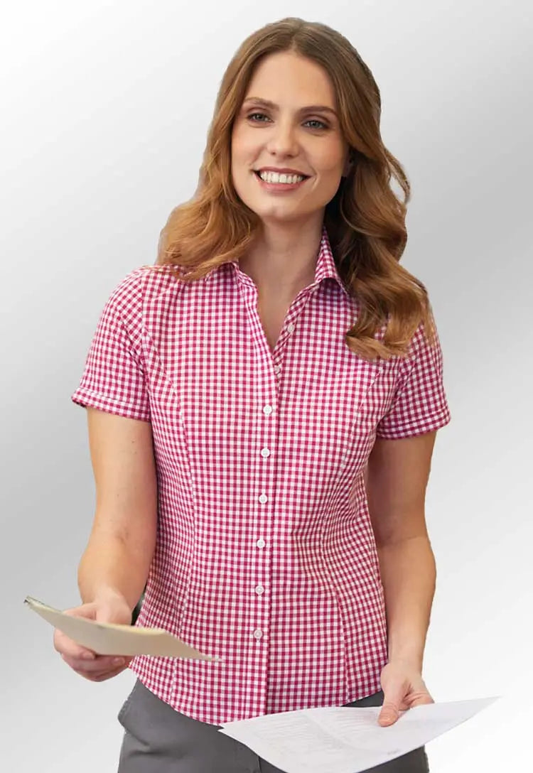 Tulsa Check Shirt 2322 Comfortable Short Sleeve Blouse