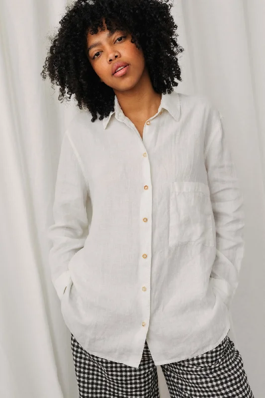 Judinsalo Button-up Shirt Off White Soft Cotton Short Shirt