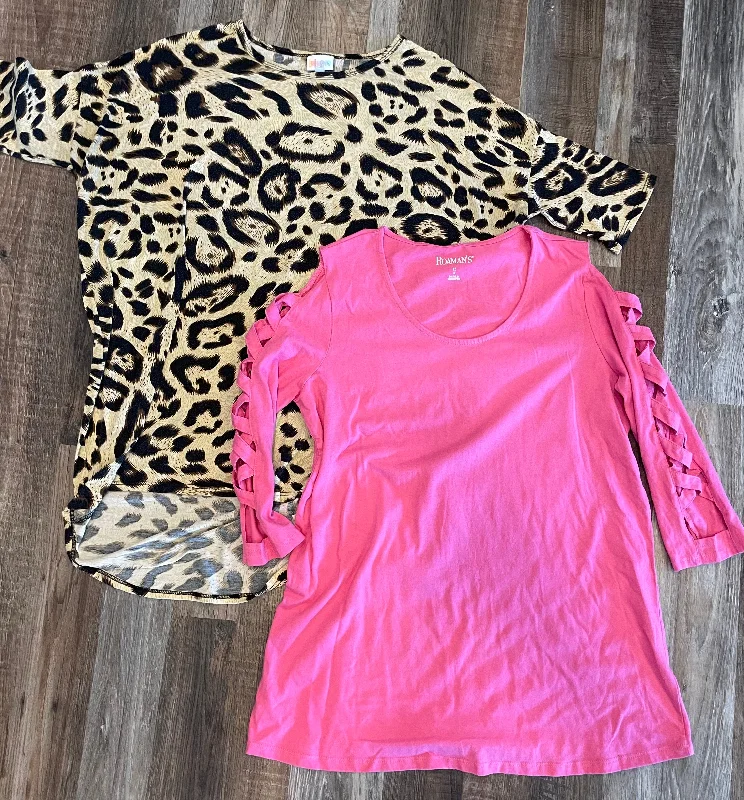 Lot of 2- LuLaRoe Leopard & Roaman’s Pink casual shirt- womens XL Cozy Linen Short Shirt Lot of 2- LuLaRoe Leopard & Roaman’s Pink casual shirt- womens XL Cozy Linen Short Shirt