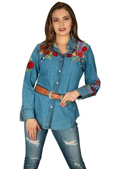 Vintage Collection Lauren Western Shirt-Final Price Trendy Tie-Front Short Shirt