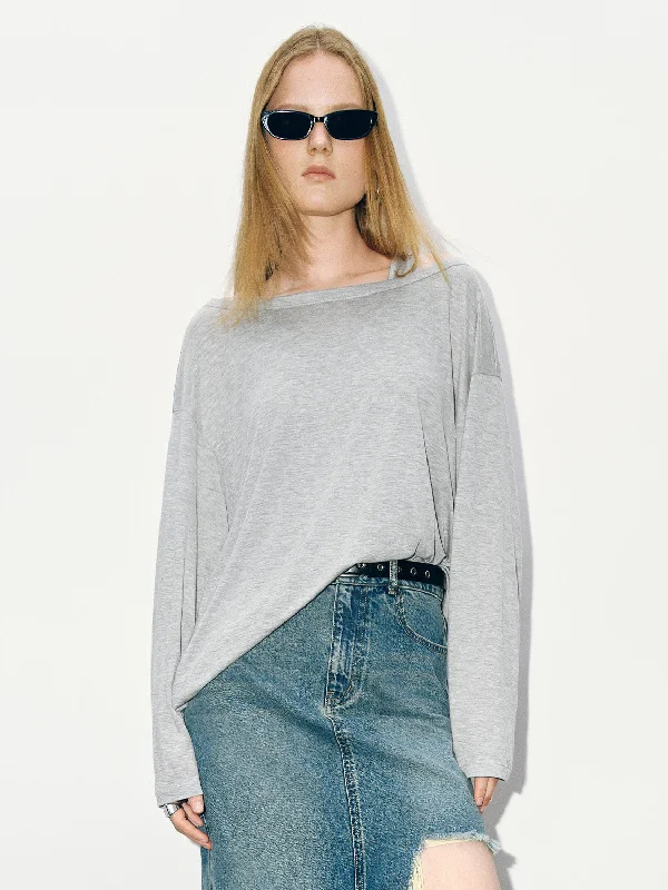 2 In 1 Loose T-Shirt Terry Blend Velvet Blend Canvas Blend