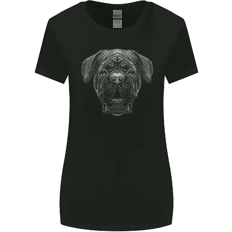 A French Mastiff Dog Dogue Bordeaux Womens Wider Cut T-Shirt Machine Wash Dry Clean Hand Wash