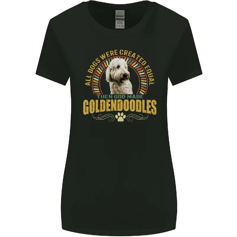 A Goldendoodle Dog Womens Wider Cut T-Shirt Chenille Blend Fleece Blend Nylon Blend