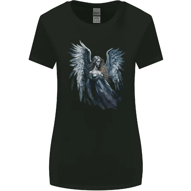 A Gothic Guardian Angel Fantasy Goth Womens Wider Cut T-Shirt Elegant Classic Vintage