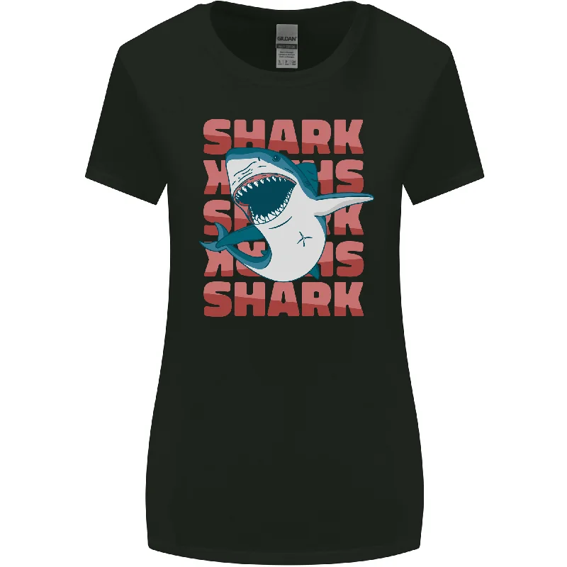 A Great White Shark Womens Wider Cut T-Shirt Beaded Sequined Faux Fur