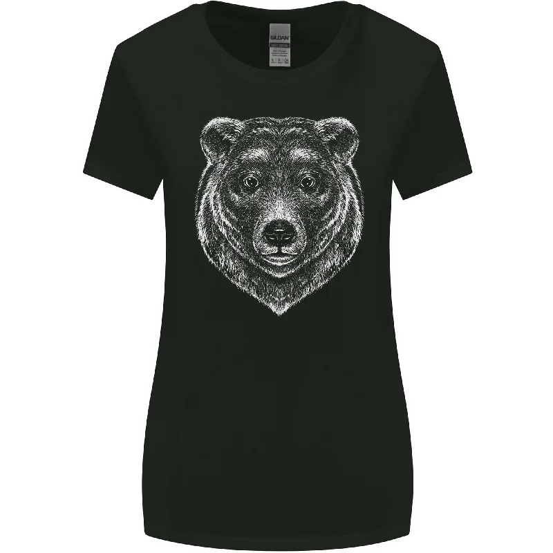 A Grizzly Bear Womens Wider Cut T-Shirt Notch Collar Peter Pan Collar Cowl Neck