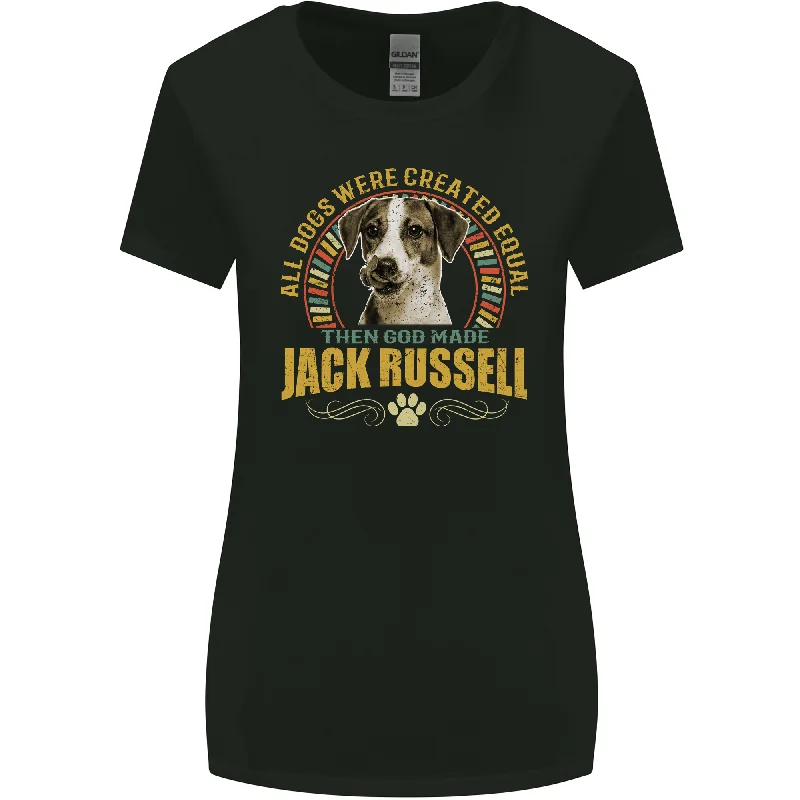 A Jack Russell Dog Womens Wider Cut T-Shirt Elegant Classic Vintage