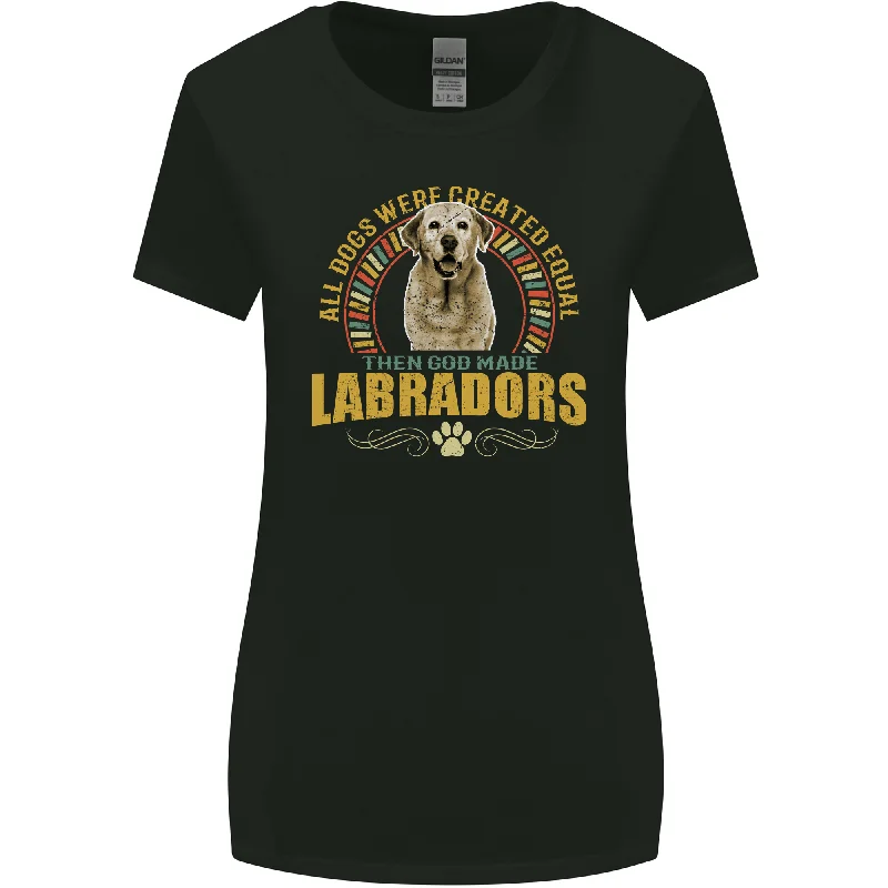 A Labrador Dog Womens Wider Cut T-Shirt Cotton Fabric Linen Fabric Terry Fabric