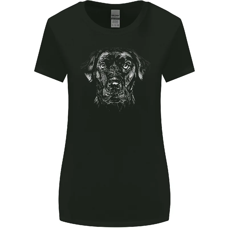 A Labrador Retriever Dog Womens Wider Cut T-Shirt Jersey Fabric Tulle Fabric Batik Fabric