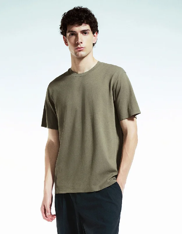 Crew Neck Loose T-Shirt Notch Collar Peter Pan Collar Cowl Neck