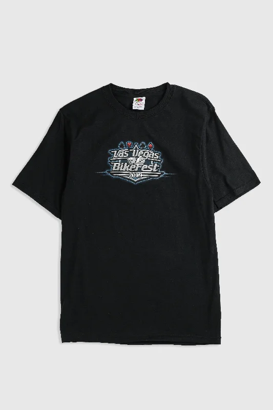 Deadstock Las Vegas Bike Fest Tee - S V-Neck T-Shirt Long Sleeve Cotton
