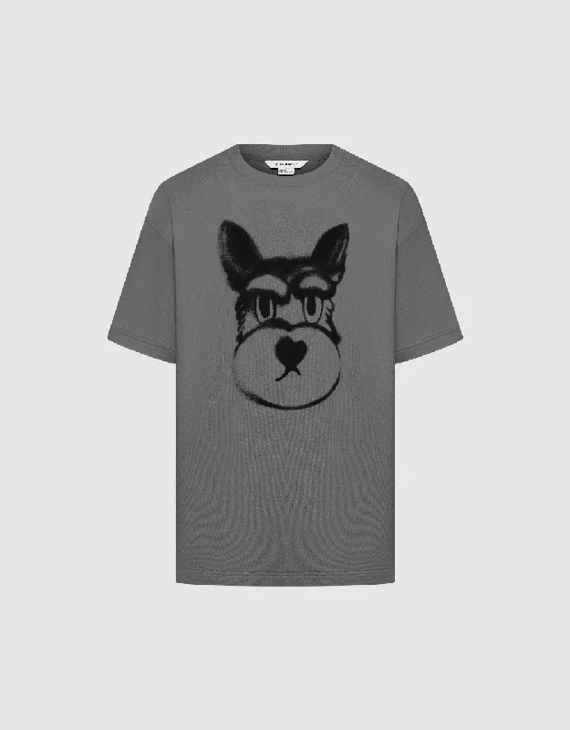 Dog Printed Crew Neck T-Shirt Anti-Shrink Durable Soft