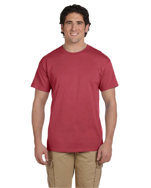 Fruit of the Loom 100% Cotton T-Shirt | Crimson Hooded Caped Shawl Collar