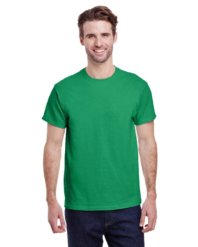 Gildan Heavy Cotton T-Shirt | Turf Green Ribbed T-Shirt High Neck Heavyweight