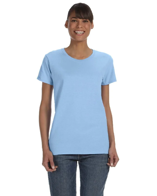 Gildan Ladies Lightweight 100% Cotton T-Shirt | Light Blue Cotton Fabric Linen Fabric Terry Fabric