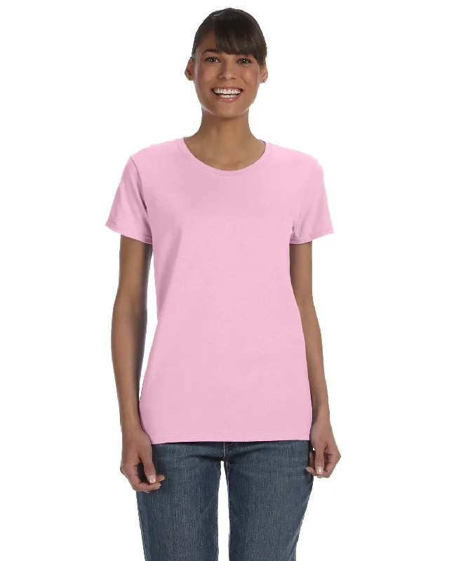 Gildan Ladies Lightweight 100% Cotton T-Shirt | Light Pink Terry Blend Velvet Blend Canvas Blend