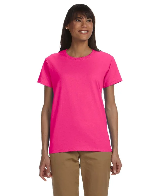 Gildan Ladies Ultra Cotton Heavyweight T-Shirt | Heliconia Graphic Embroidered Appliqued