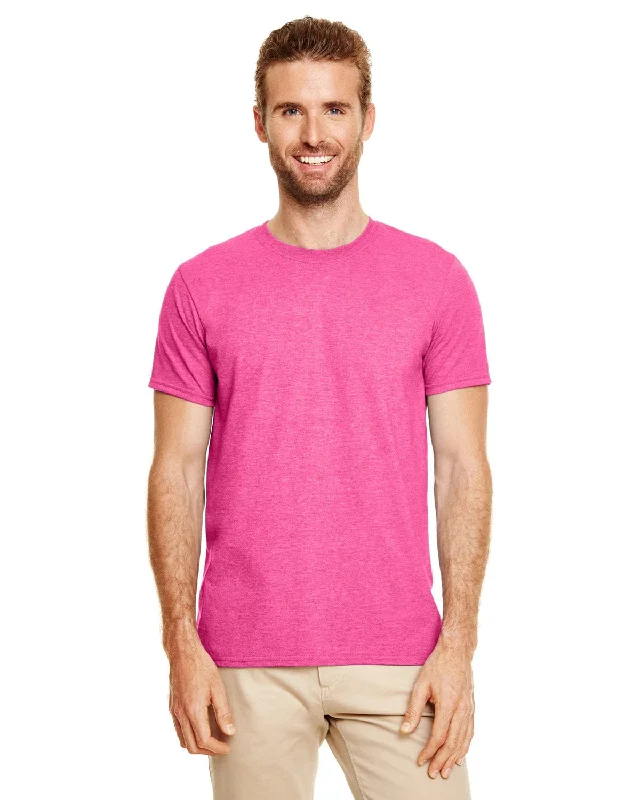 Gildan SoftStyle T-Shirt | Hthr Heliconia Cashmere Blend Cotton Blend Poly Blend