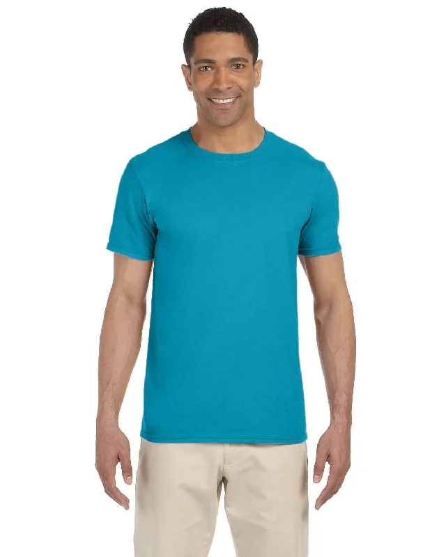 Gildan SoftStyle T-Shirt | Tropical Blue Boxy Fit Fitted Loose