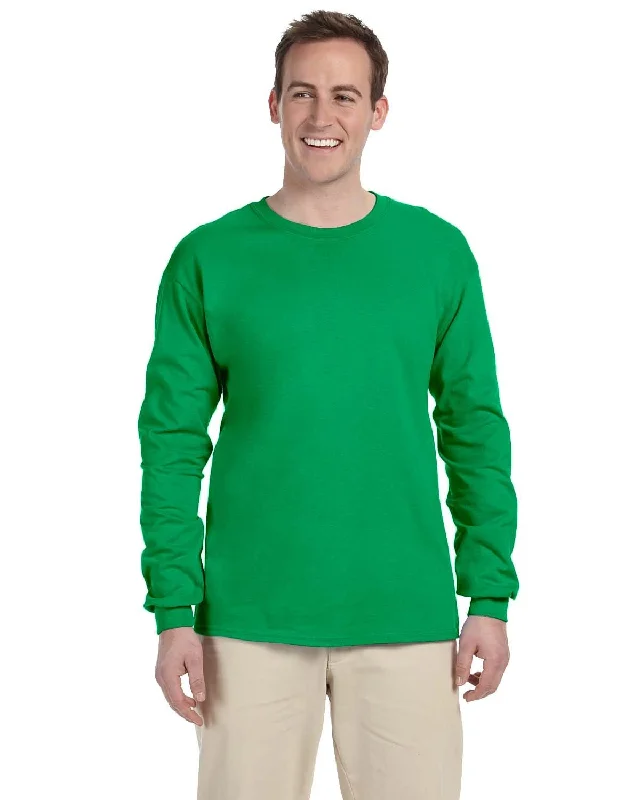 Gildan Ultra Cotton Heavyweight Long Sleeve T-Shirt | Irish Green Sequined Glittery Shiny Gildan Ultra Cotton Heavyweight Long Sleeve T-Shirt | Irish Green Sequined Glittery Shiny