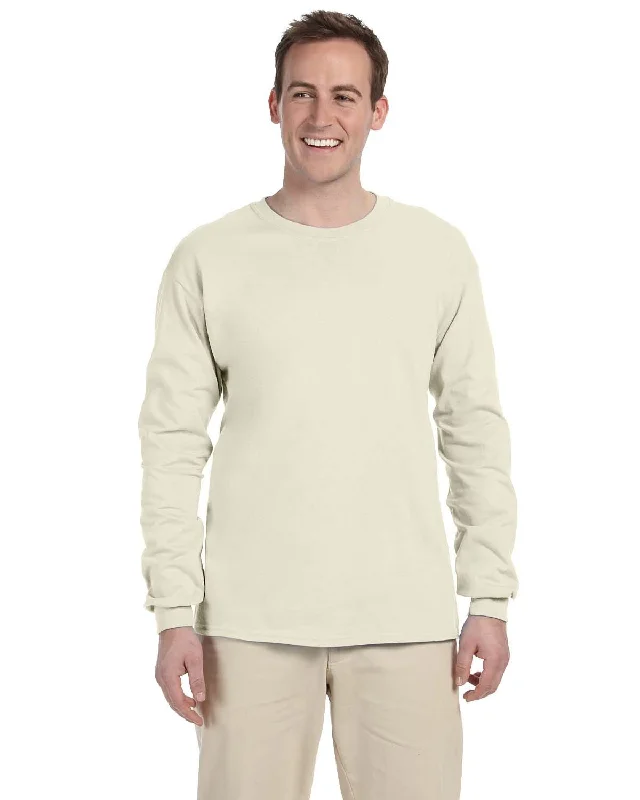 Gildan Ultra Cotton Heavyweight Long Sleeve T-Shirt | Natural Welt Pockets Slit Pockets Gildan Ultra Cotton Heavyweight Long Sleeve T-Shirt | Natural Welt Pockets Slit Pockets