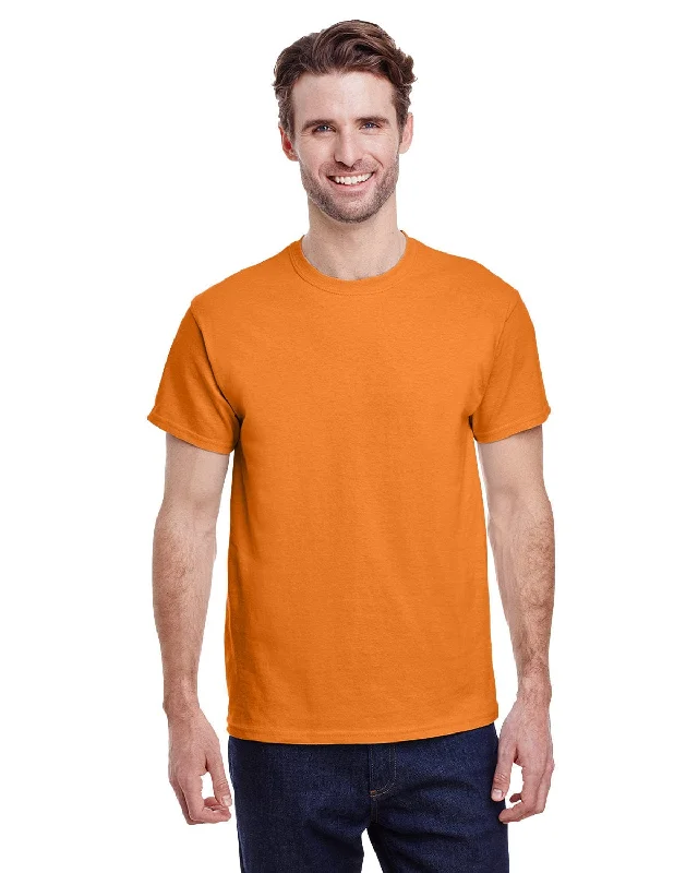 Gildan Ultra Cotton Heavyweight T-Shirt | Tangerine Chenille Brocade Lace