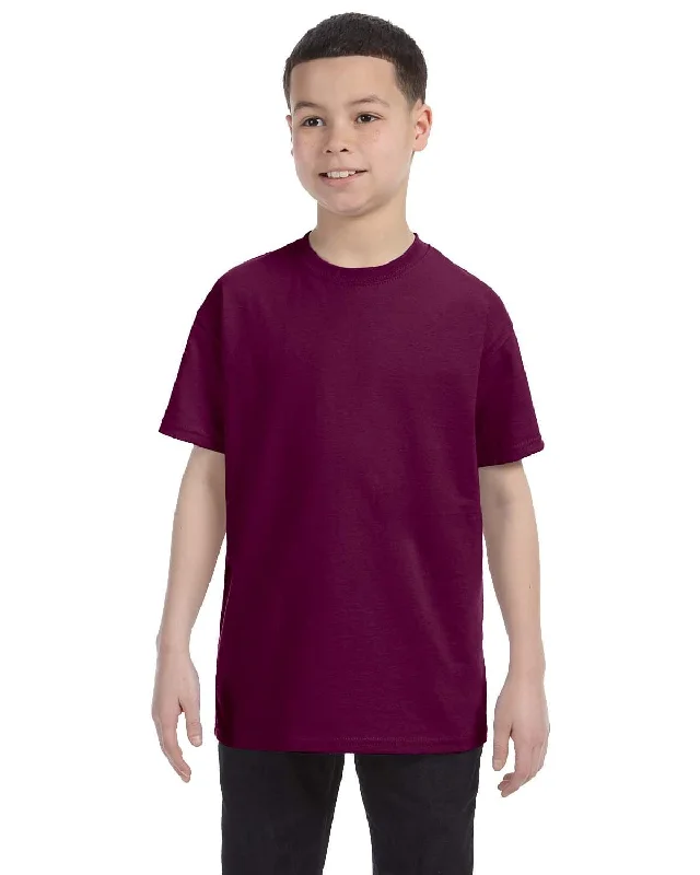 Gildan Youth Lightweight 100% Cotton T-Shirt | Maroon Terry Blend Velvet Blend Canvas Blend