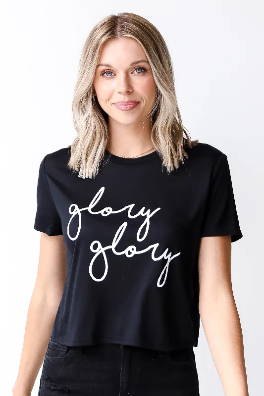 Glory Glory Cropped Tee Elasticated Padded Insulated