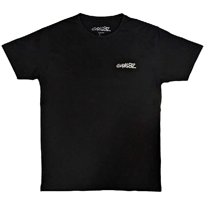 Gorillaz | Official Band T-Shirt | Pocket Spray - George Group (Back Print) Elasticated Padded Insulated