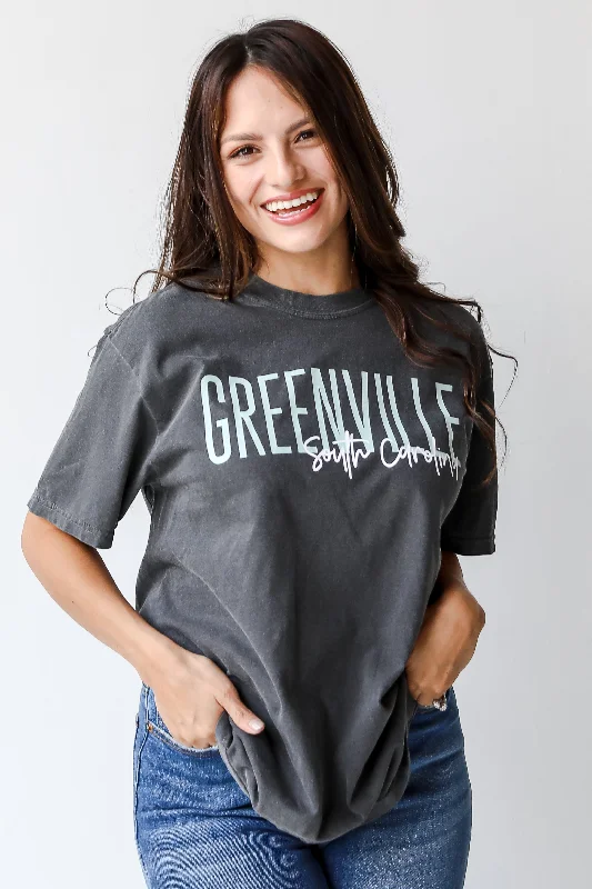 Greenville South Carolina Script Tee Mesh Fabric Canvas Fabric Denim Fabric