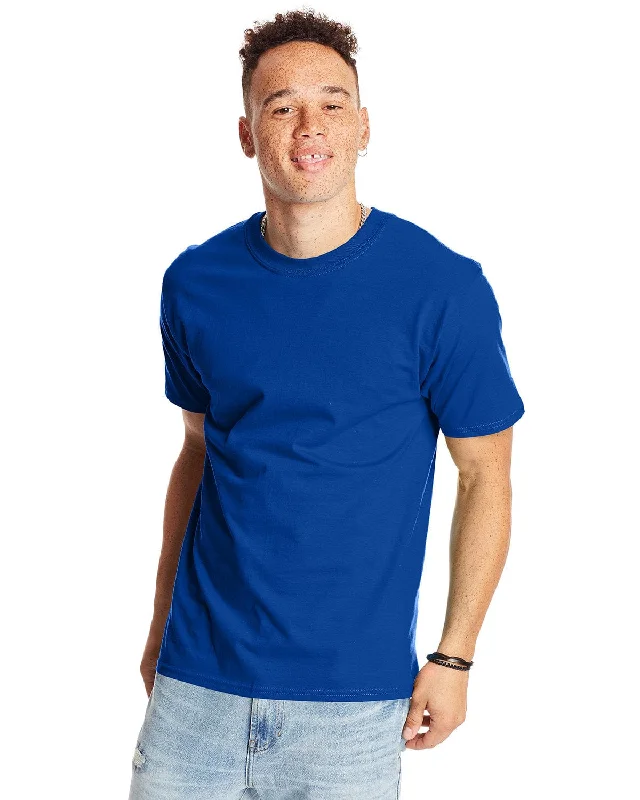 Hanes Beefy-T T-Shirt | Deep Royal Sequined Glittery Shiny