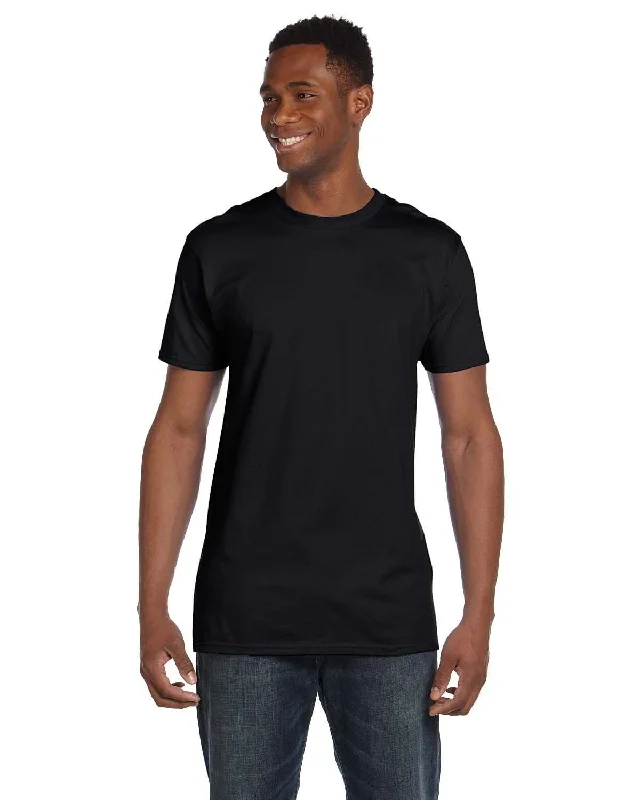 Hanes Combed Cotton T-Shirt | Black Front Pockets Side Pockets Patch Pockets