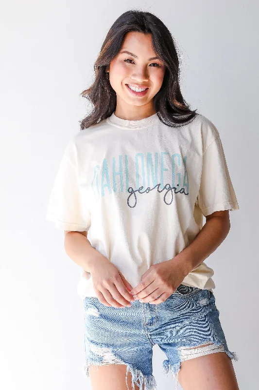 Ivory Dahlonega Georgia Script Tee Polka Dot Checkered Tartan