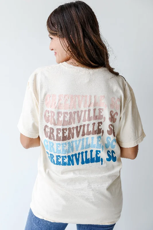 Ivory Greenville South Carolina Tee Front Pockets Side Pockets Patch Pockets