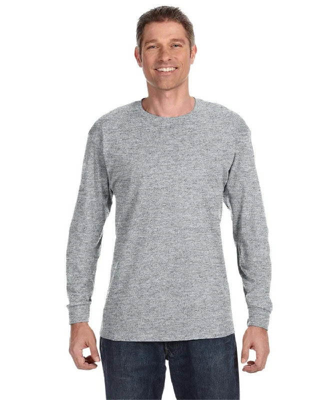 Jerzees DRI-POWER ACTIVE Long Sleeve T-Shirt | Athletic Heather Anti-Shrink Durable Soft